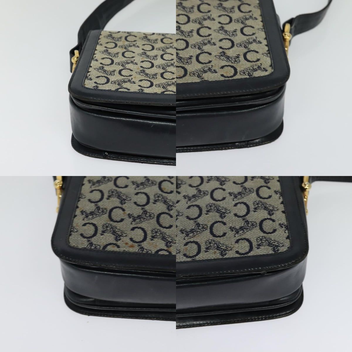 Celine CELINE C Sulky Shoulder Bag Canvas Navy Gold Size ONE SIZE - 10 Thumbnail