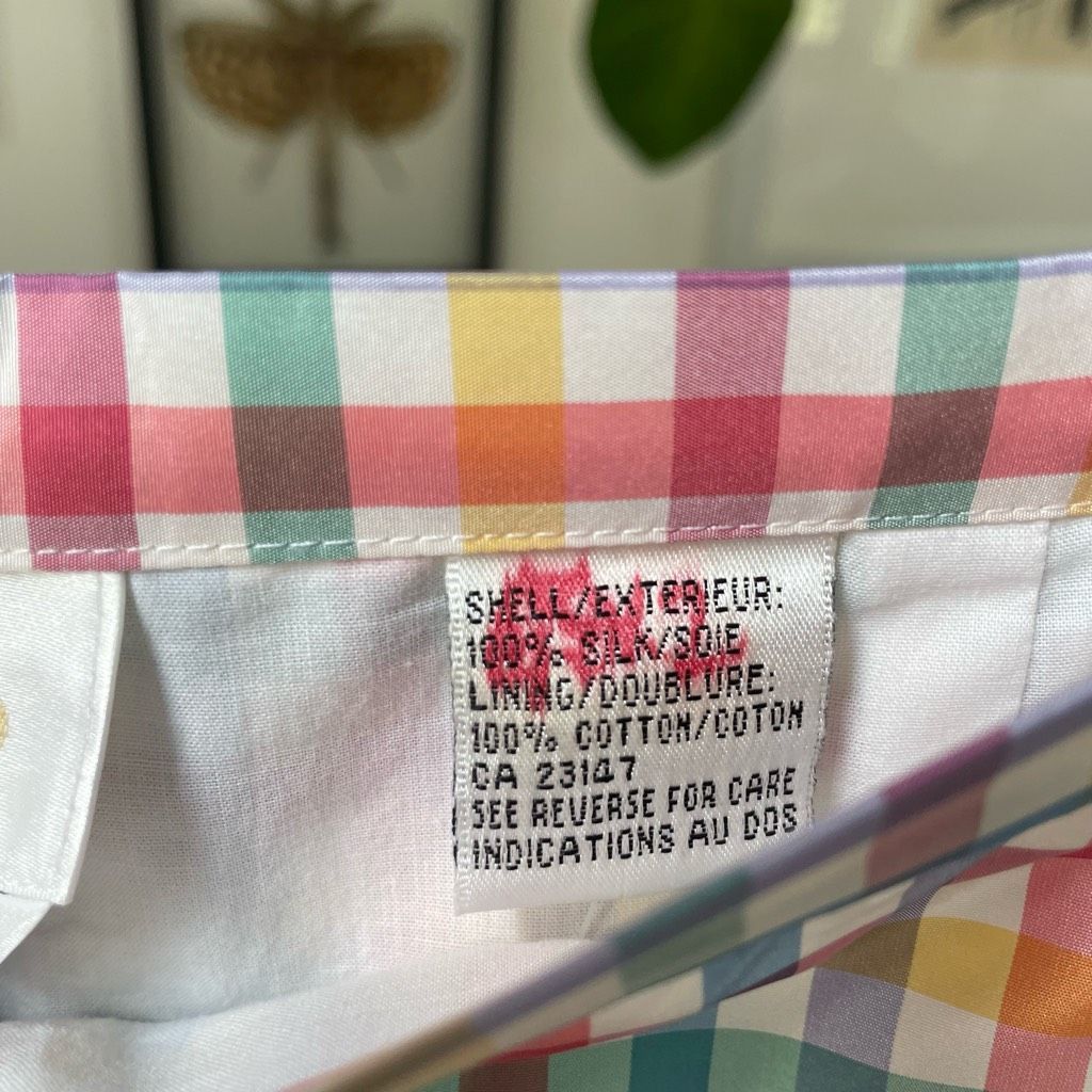 Other Talbots 100% Silk Ankle Crop Colorful Plaid Pants 14 Size 36" / US 14 / IT 50 - 5 Thumbnail