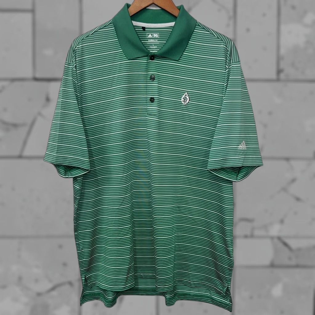 Adidas Adidas Climalite Polo Shirt Striped Green Mens L Size US L / EU 52-54 / 3 - 1 Thumbnail