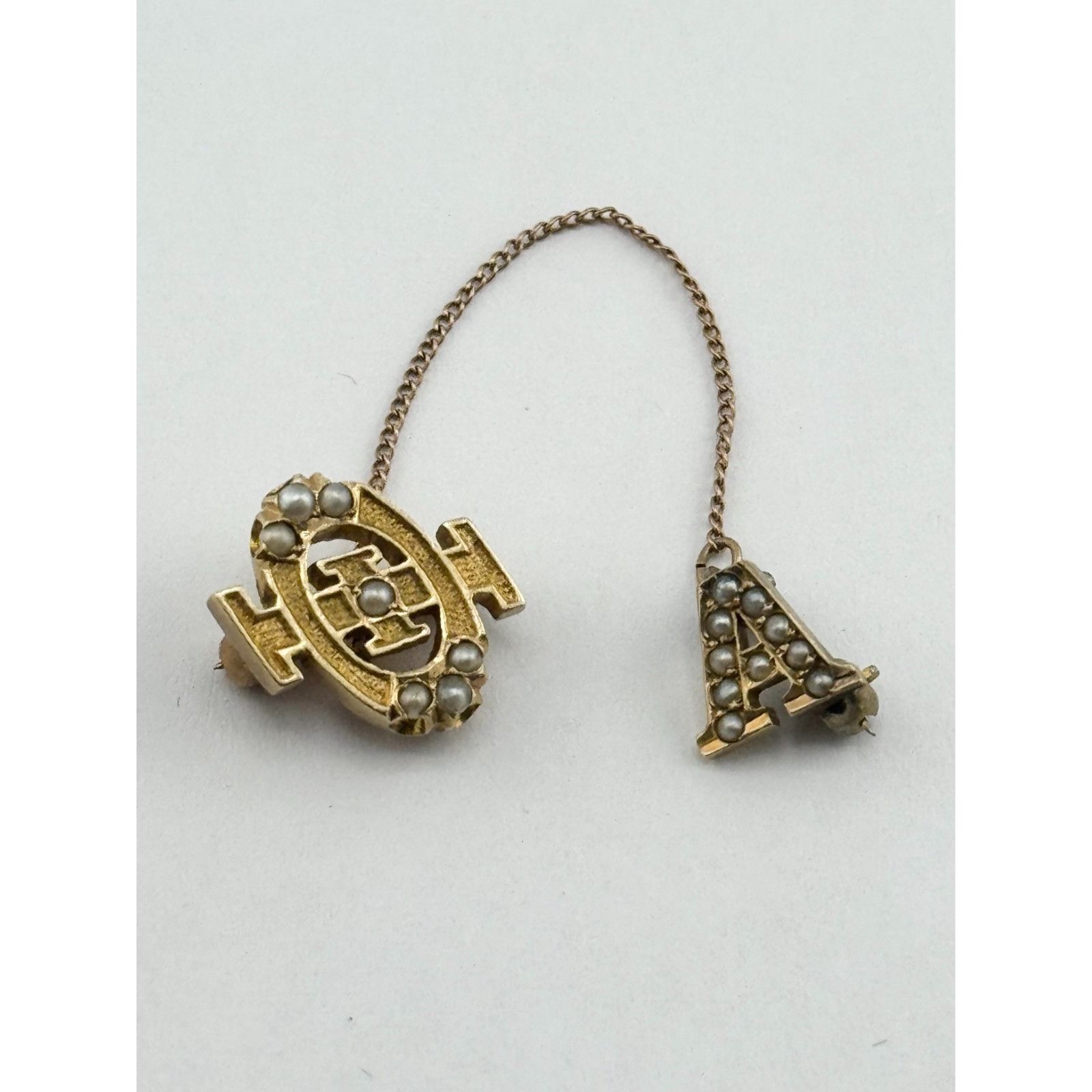 Vintage Vintage 14k Seed Pearl Fraternity badge chapter guard pin Size ONE SIZE - 6 Thumbnail