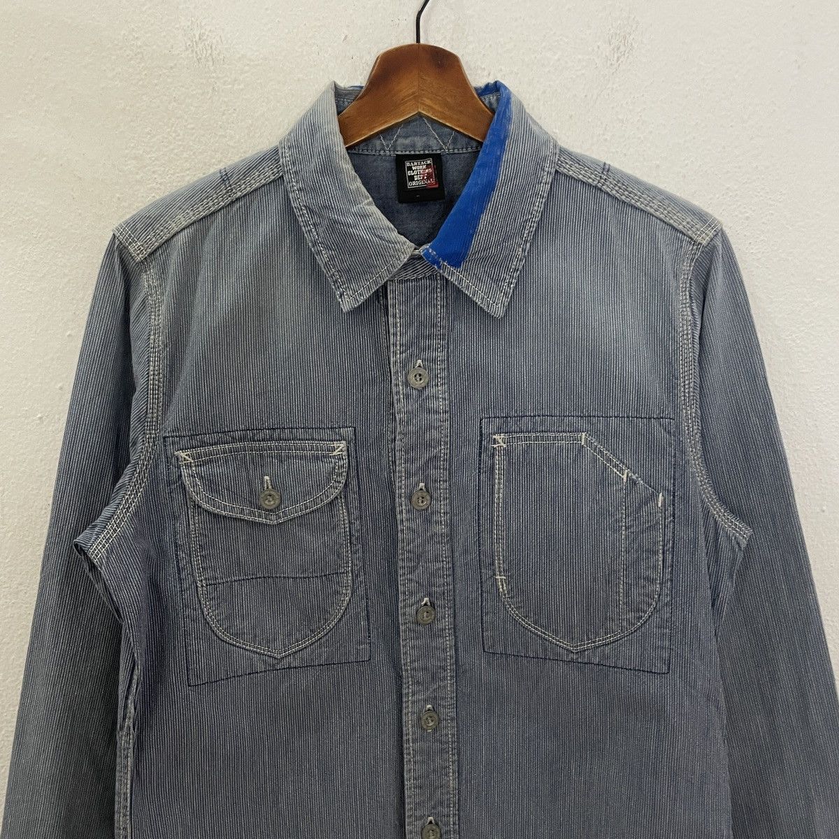 Japanese Brand Vintage Bartack Work Hickory Stripe Jacket Size US S / EU 44-46 / 1 - 4 Thumbnail