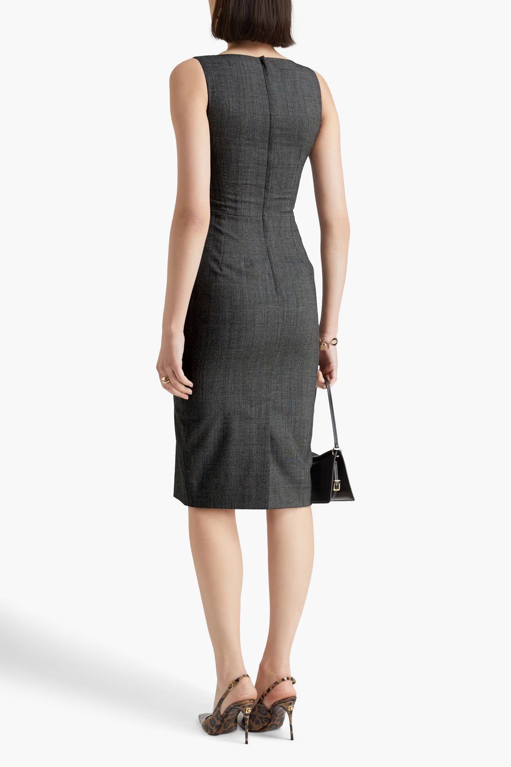 Dolce & Gabbana o1y0825 Sleeveless Midi Dress in Lead Size XS / US 0-2 / IT 36-38 - 3 Thumbnail