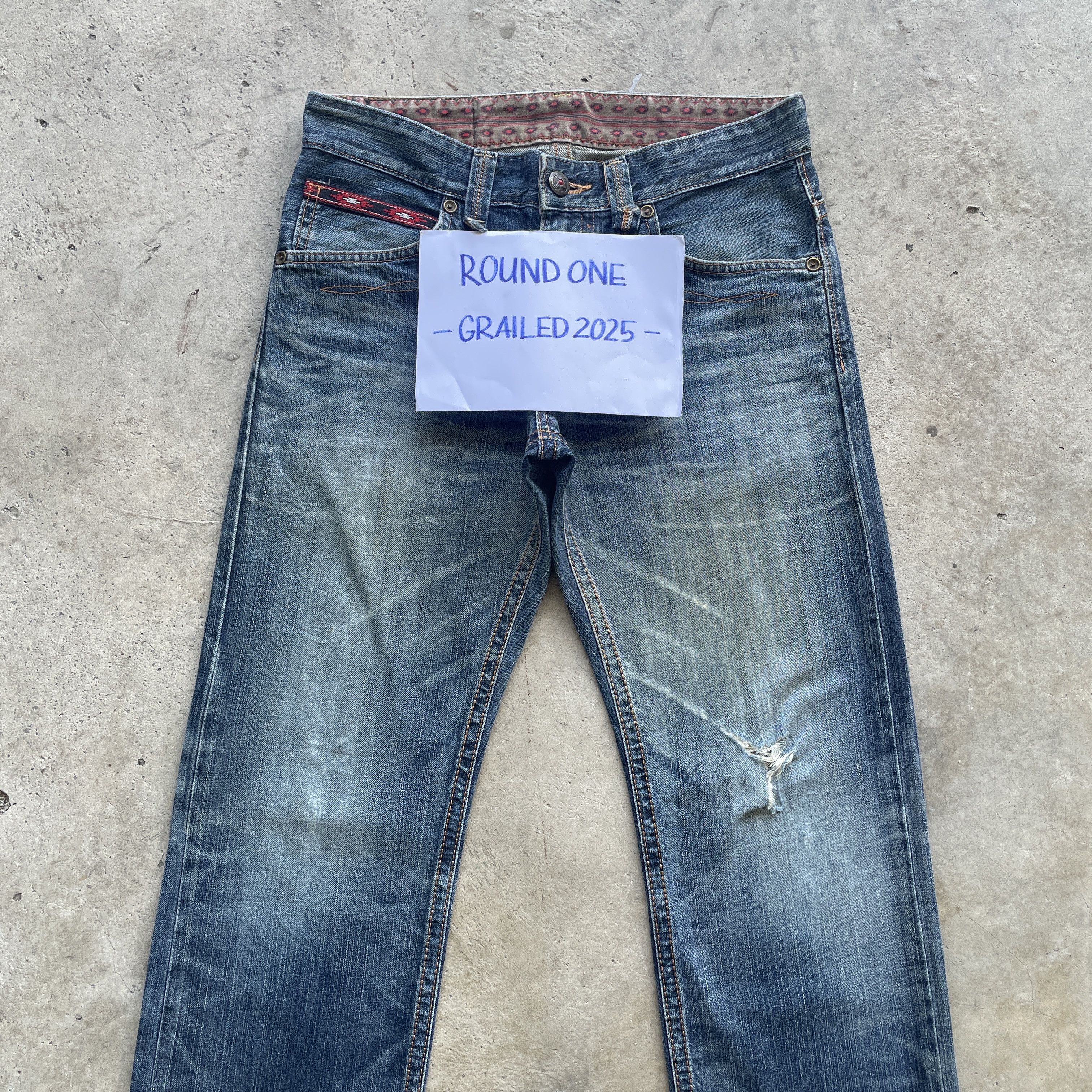 VINTAGE EDWIN XV DENIM DISTRESSED FADED JEANS PANTS W32