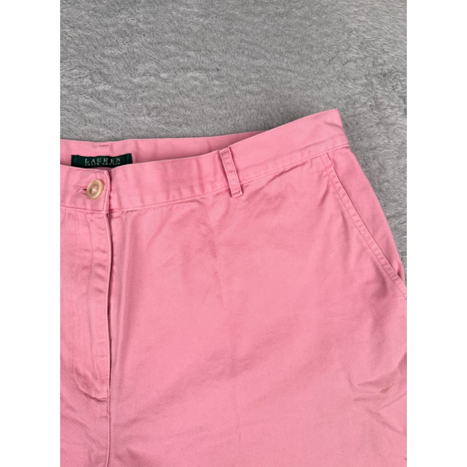 Ralph Lauren Lauren Ralph Lauren Shorts Women 16 Pink Twill 100% Cotton Chino 5-Pocket Regular High Rise 34x6.5 N/A Size 38" / US 16 / IT 52 - 5 Thumbnail