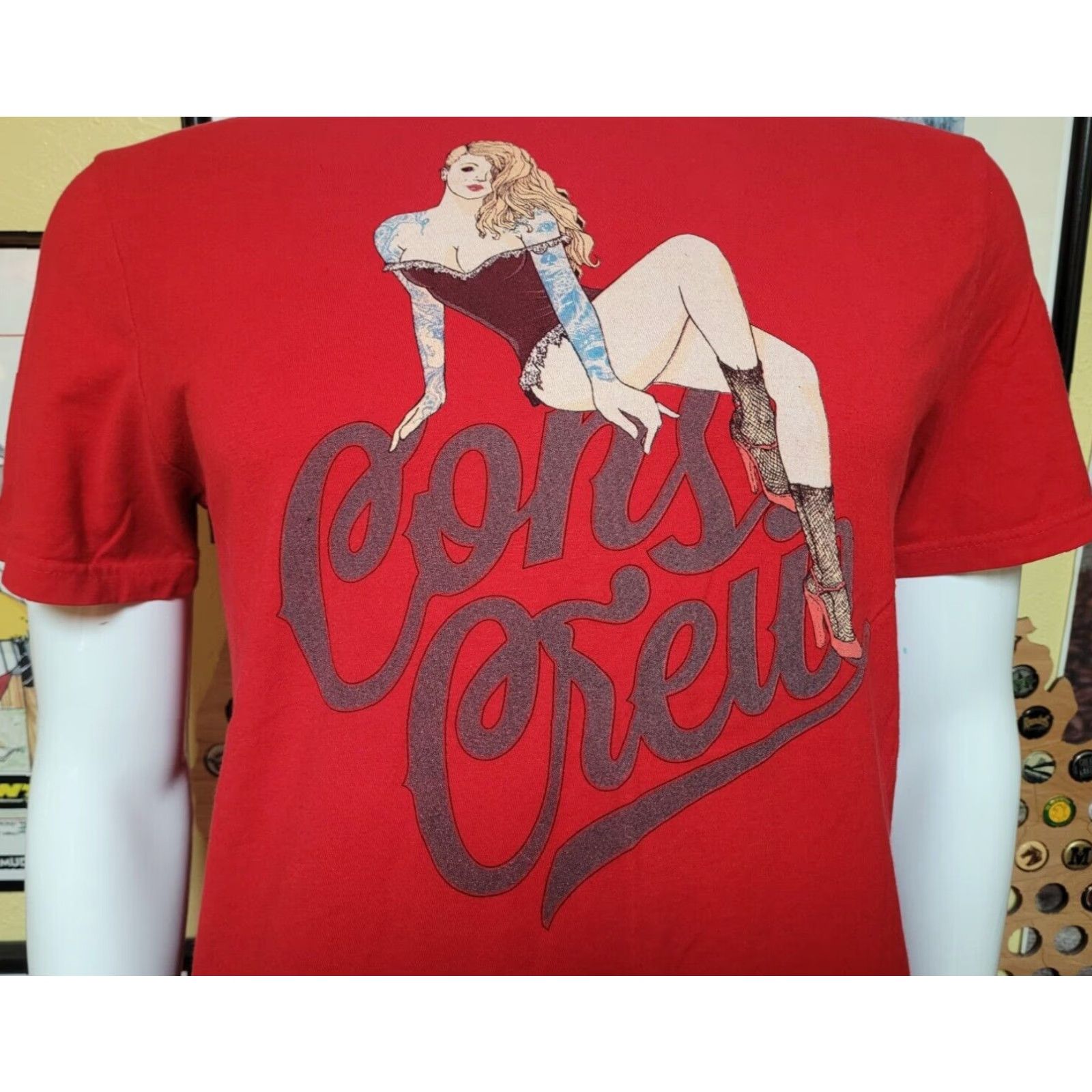 Converse Converse Retro Cons Crew T-Shirt Short Sleeve Men S Red Tattoo Punk Graphic Tee 100% Cotton Small Size United States? Size US S / EU 44-46 / 1 - 2 Thumbnail