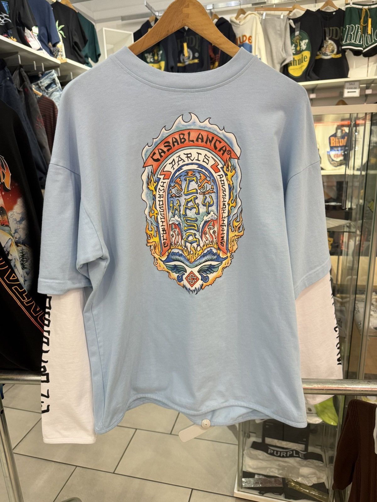 Casablanca Casablanca double layer printed tshirt Size US S / EU 44-46 / 1 - 1 Thumbnail