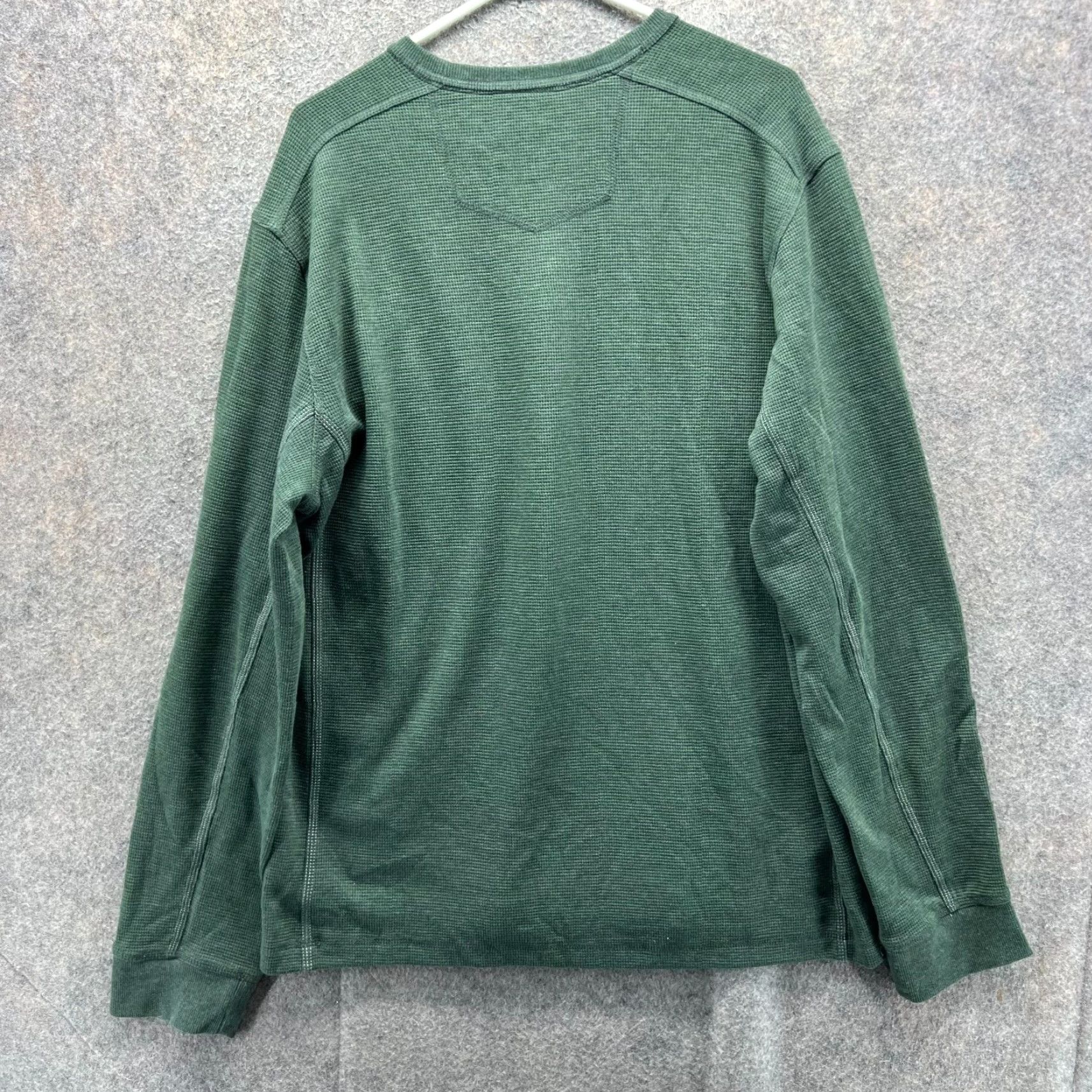 Eddie Bauer Eddie Bauer Shirt Mens XL Green Pullover Long Sleeve Crewneck Waffle Knit Cotton Fleece Logo Solid Vintage No Size US XL / EU 56 / 4 - 2 Thumbnail