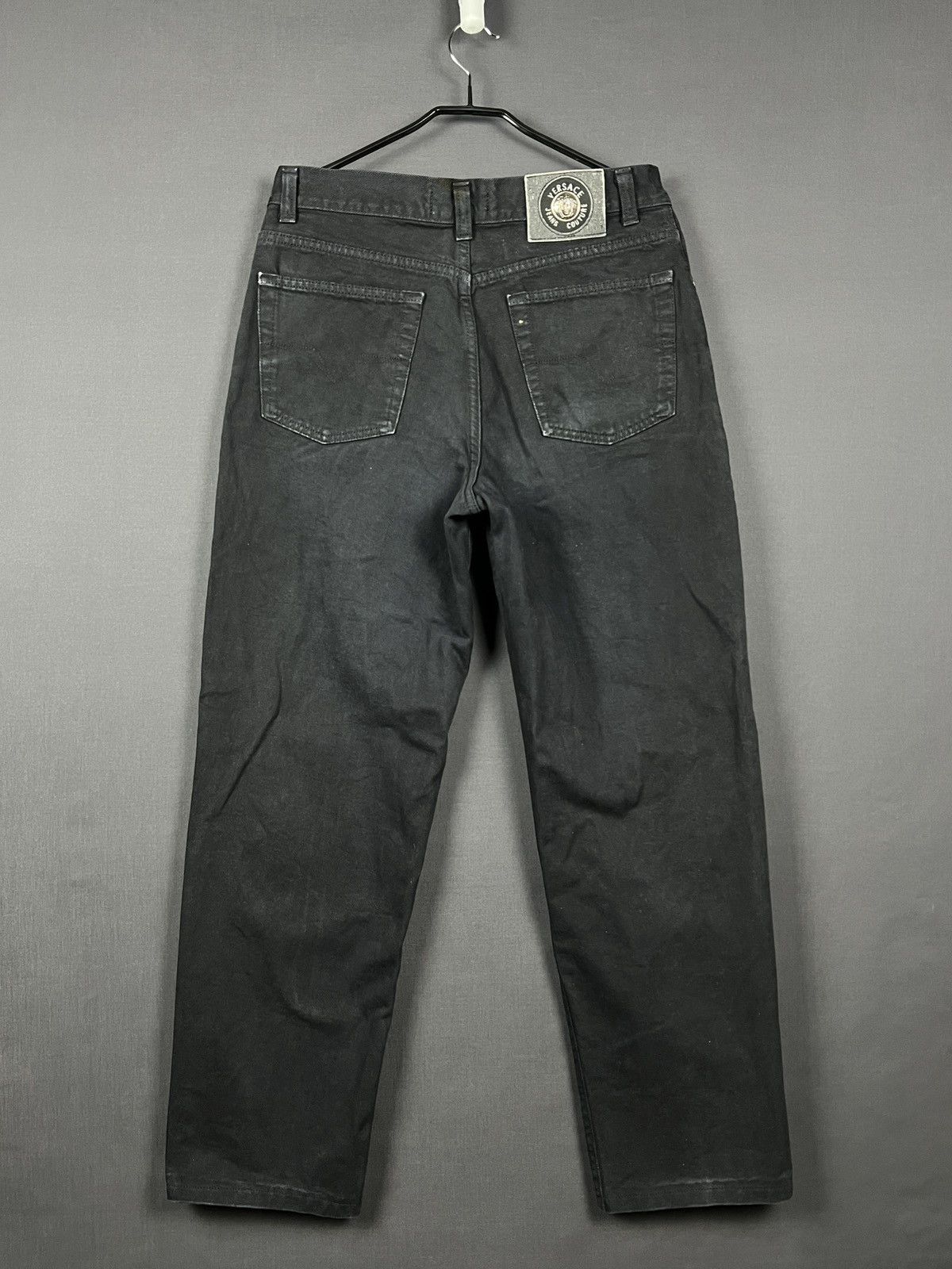 Versace Jeans Couture × Vintage Versace Jeans Couture Black Straight Leg 100% Cotton Size 36 Size US 36 / EU 52 - 1 Thumbnail