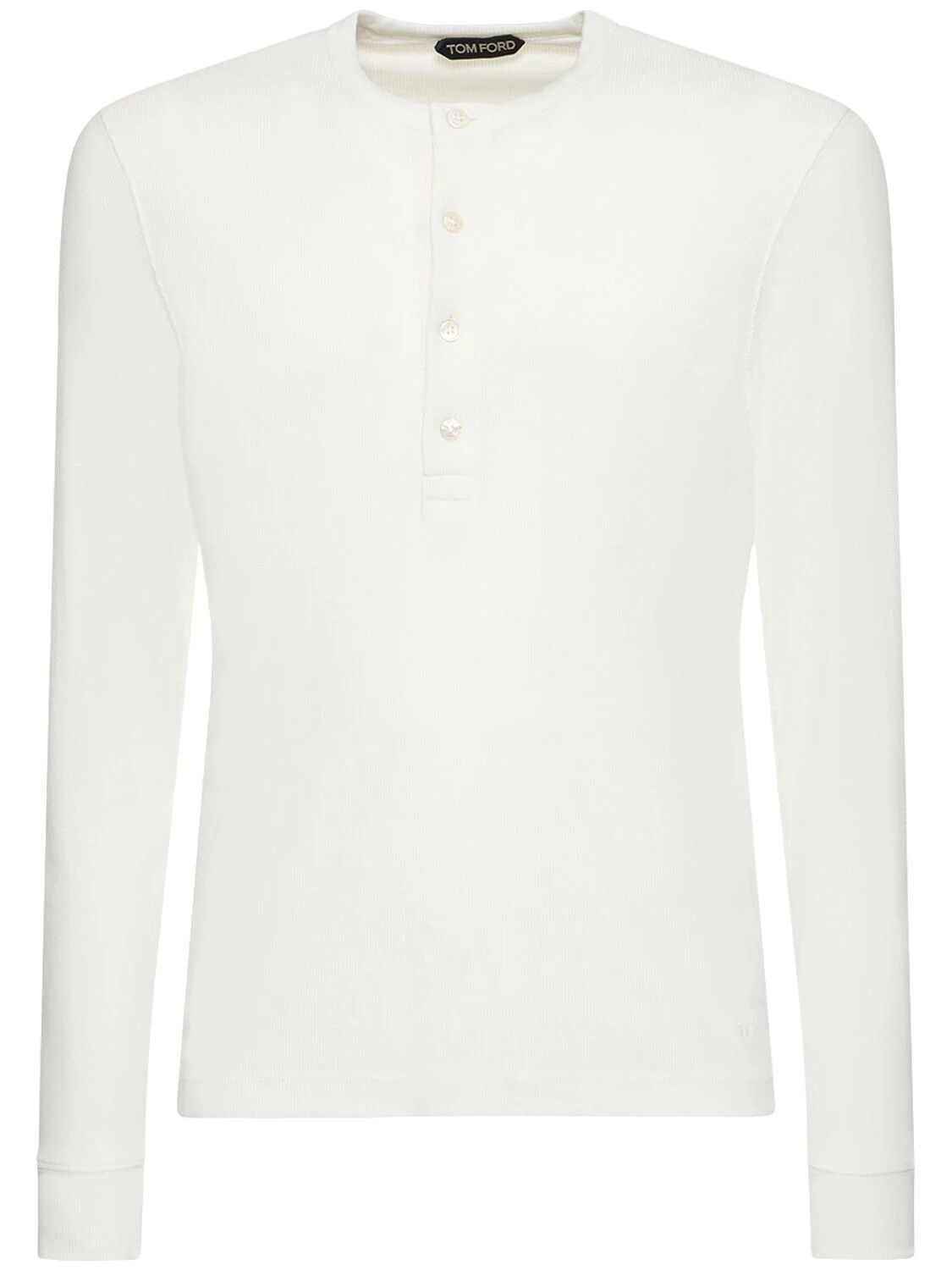 image of Tom Ford O1Loc1C0524 Tfk115 Long Sleeve T-Shirt In White, Men's (Size XL)