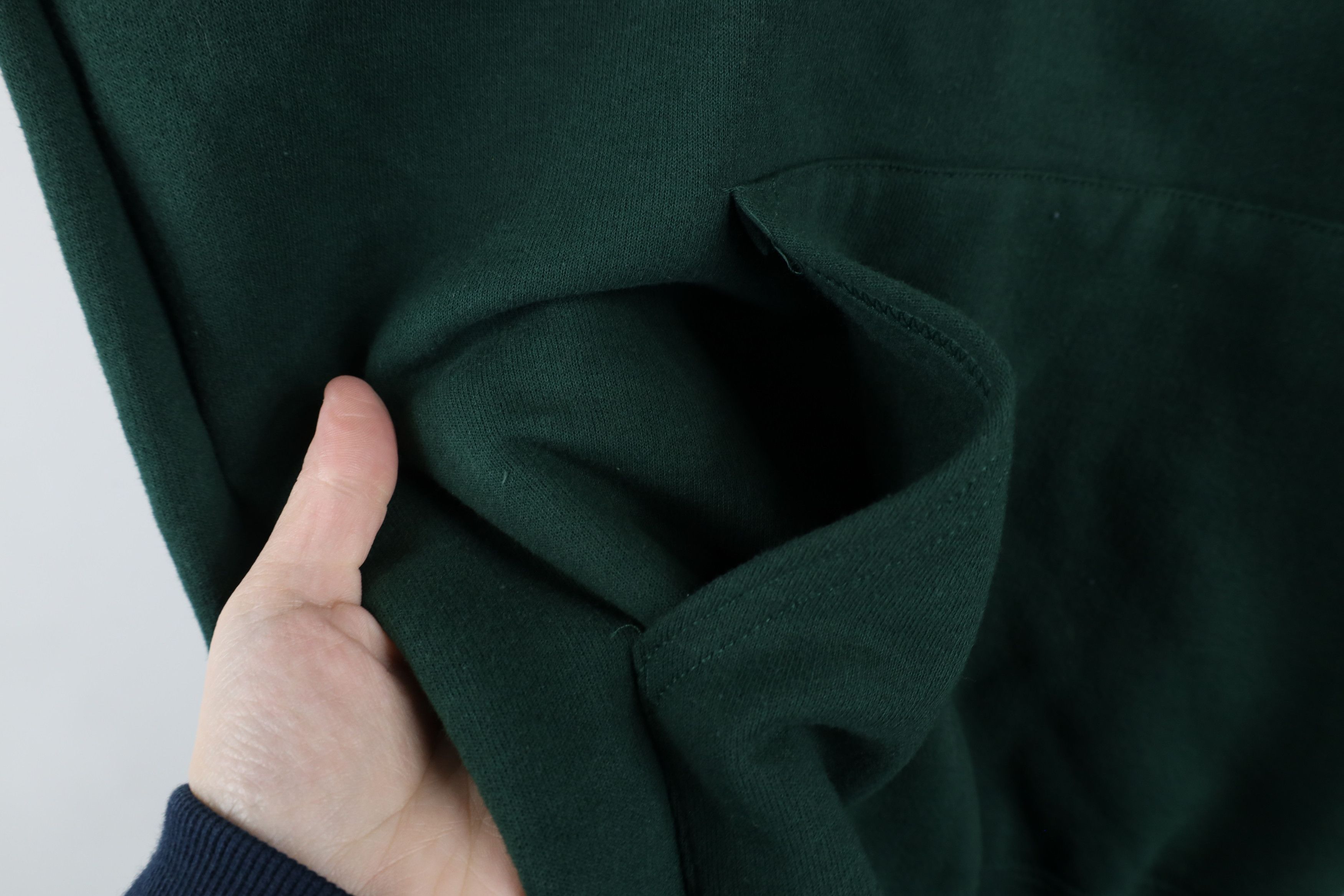 Vintage Vintage 90s Streetwear Blank Hoodie Sweatshirt Hunter Green Size US S / EU 44-46 / 1 - 7 Thumbnail