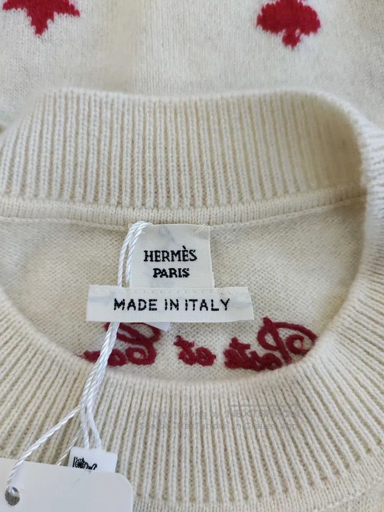 Hermes Hermes Cream and red knitted top Size XXS / US 00 / IT 34 - 3 Thumbnail