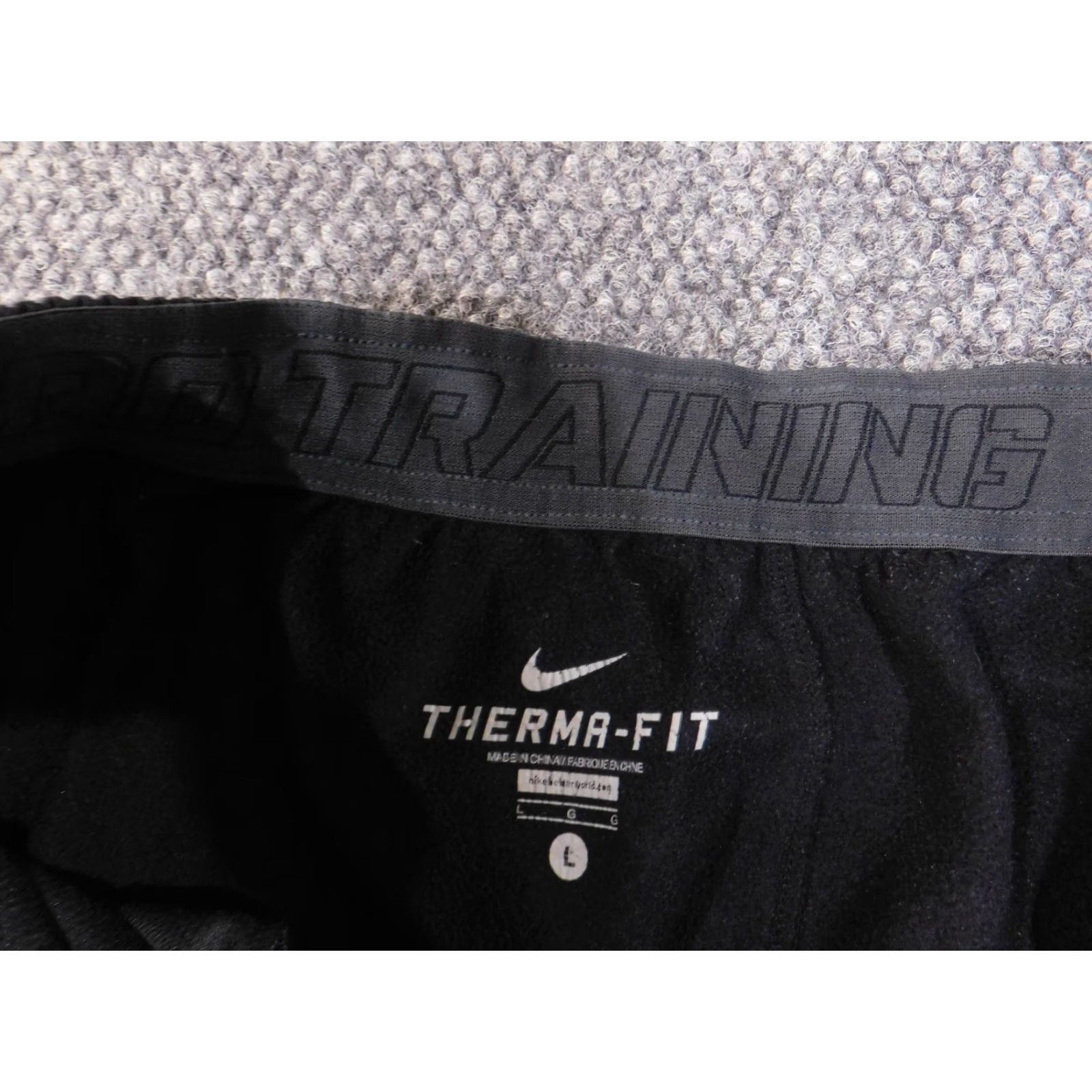 Nike Nike Therma-Fit Pants Mens Large Black Pro Training Joggers Athletic Polyester Size US 33 - 4 Thumbnail