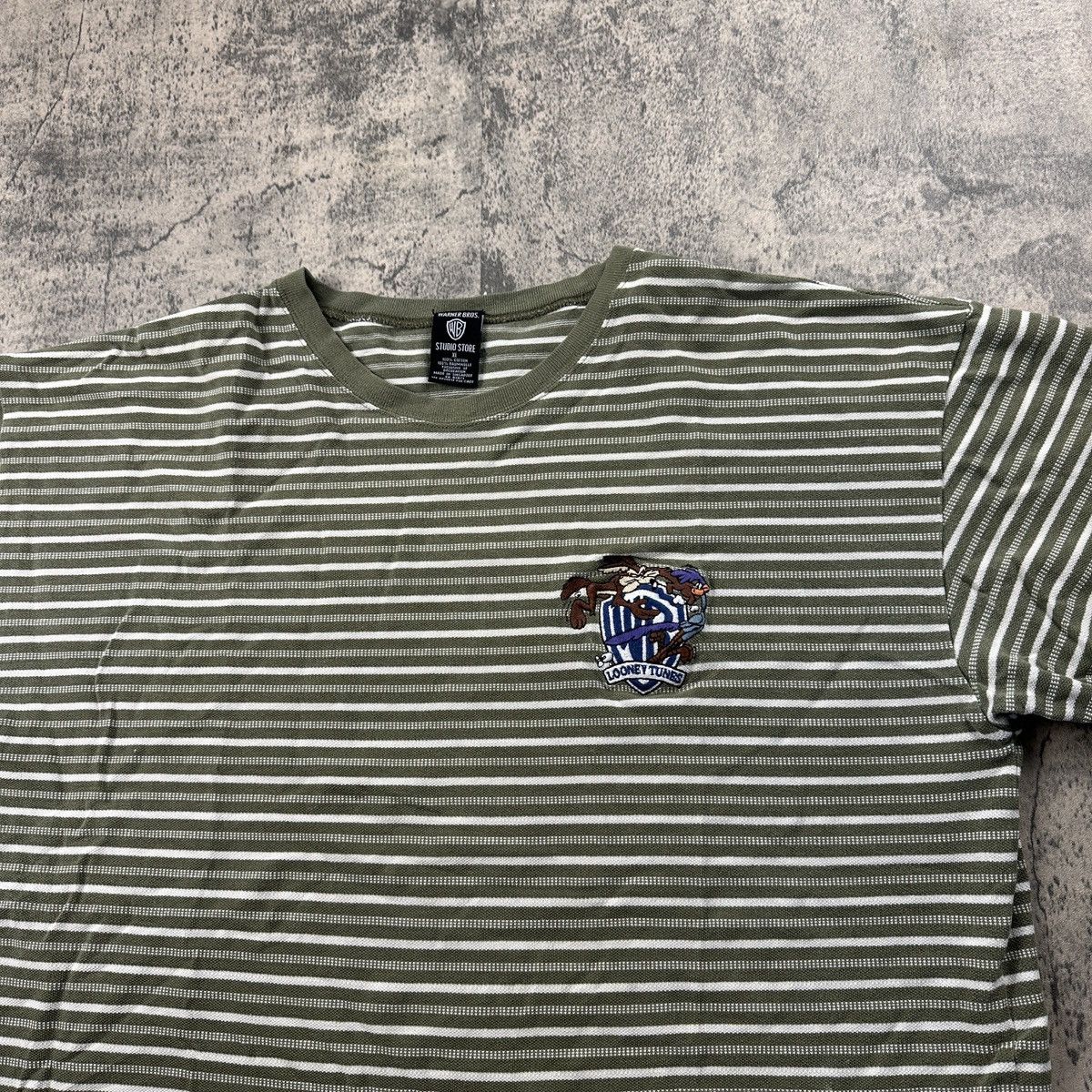 Disney × Vintage × Warner Bros Vintage 90s Looney Tunes Striped T Shirt Size US XL / EU 56 / 4 - 3 Thumbnail