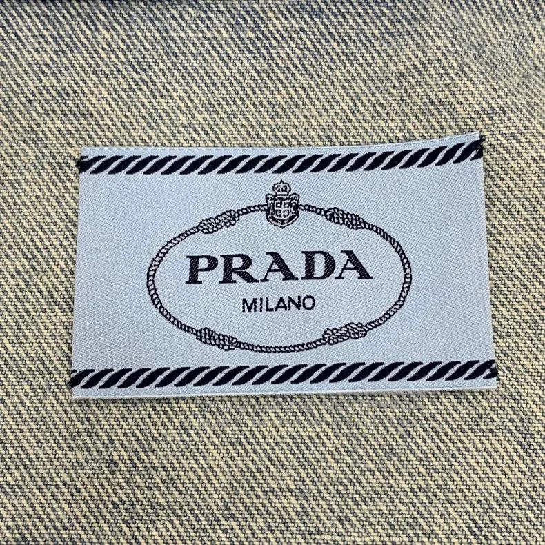 Prada Prada Blue triangle standard cotton lapel zipper long-slee Size XXS / US 00 / IT 34 - 6 Thumbnail