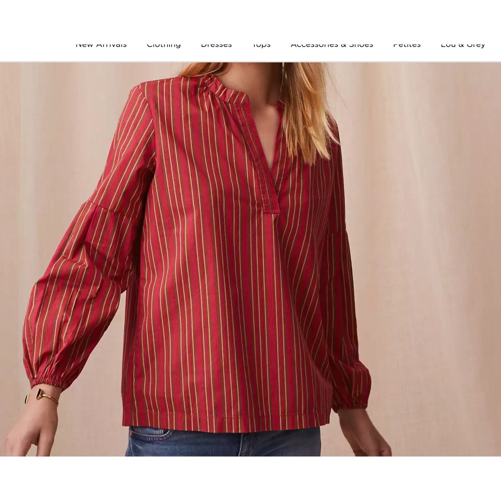 Loft LOFT Lou & Grey Striped Poplin Boho Top, M Size M / US 6-8 / IT 42-44 - 1 Thumbnail