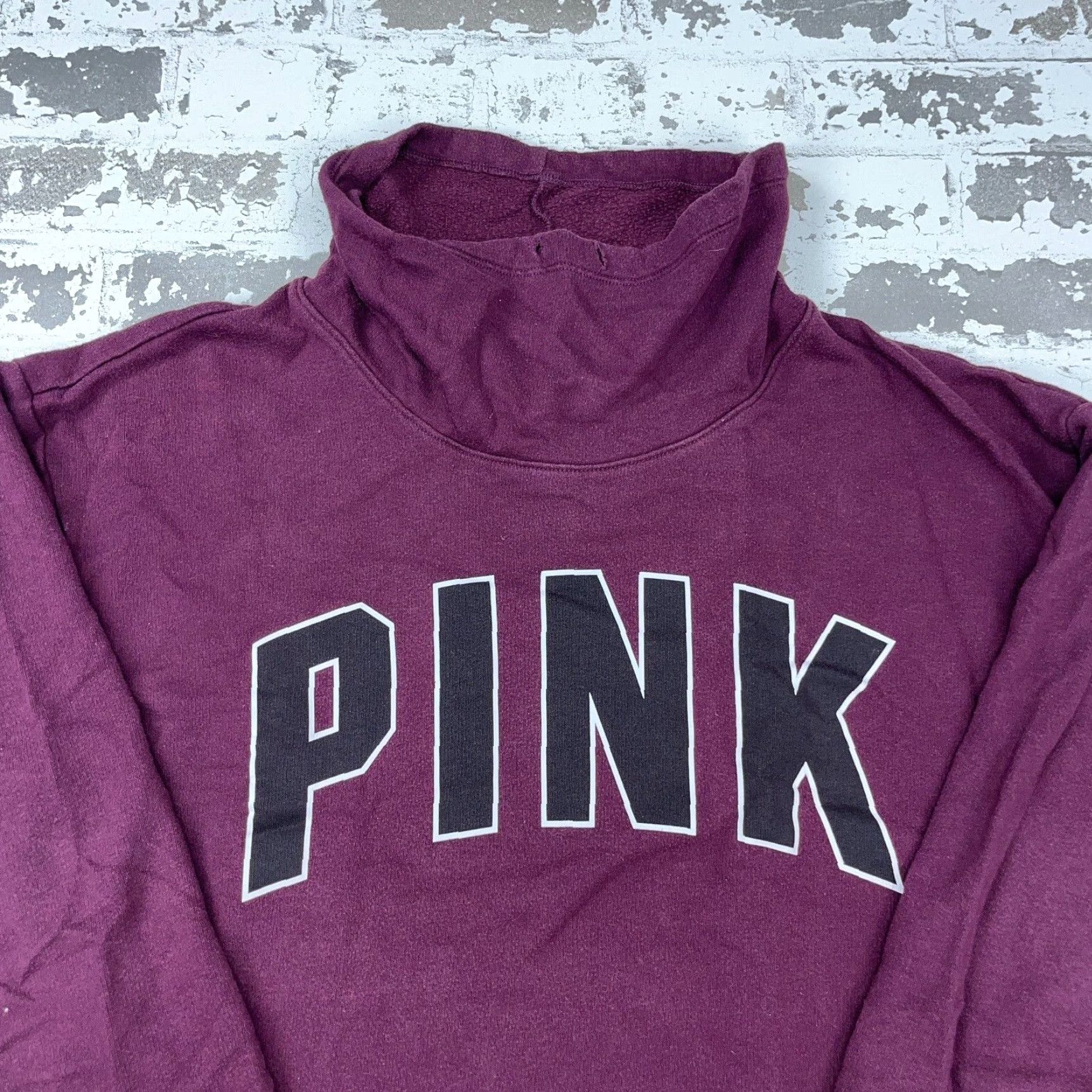 Victoria's Secret VINTAGE Victoria's Secret Pink Sweatshirt Women Medium Purple Pullover Turtle Neck Size M / US 6-8 / IT 42-44 - 3 Thumbnail