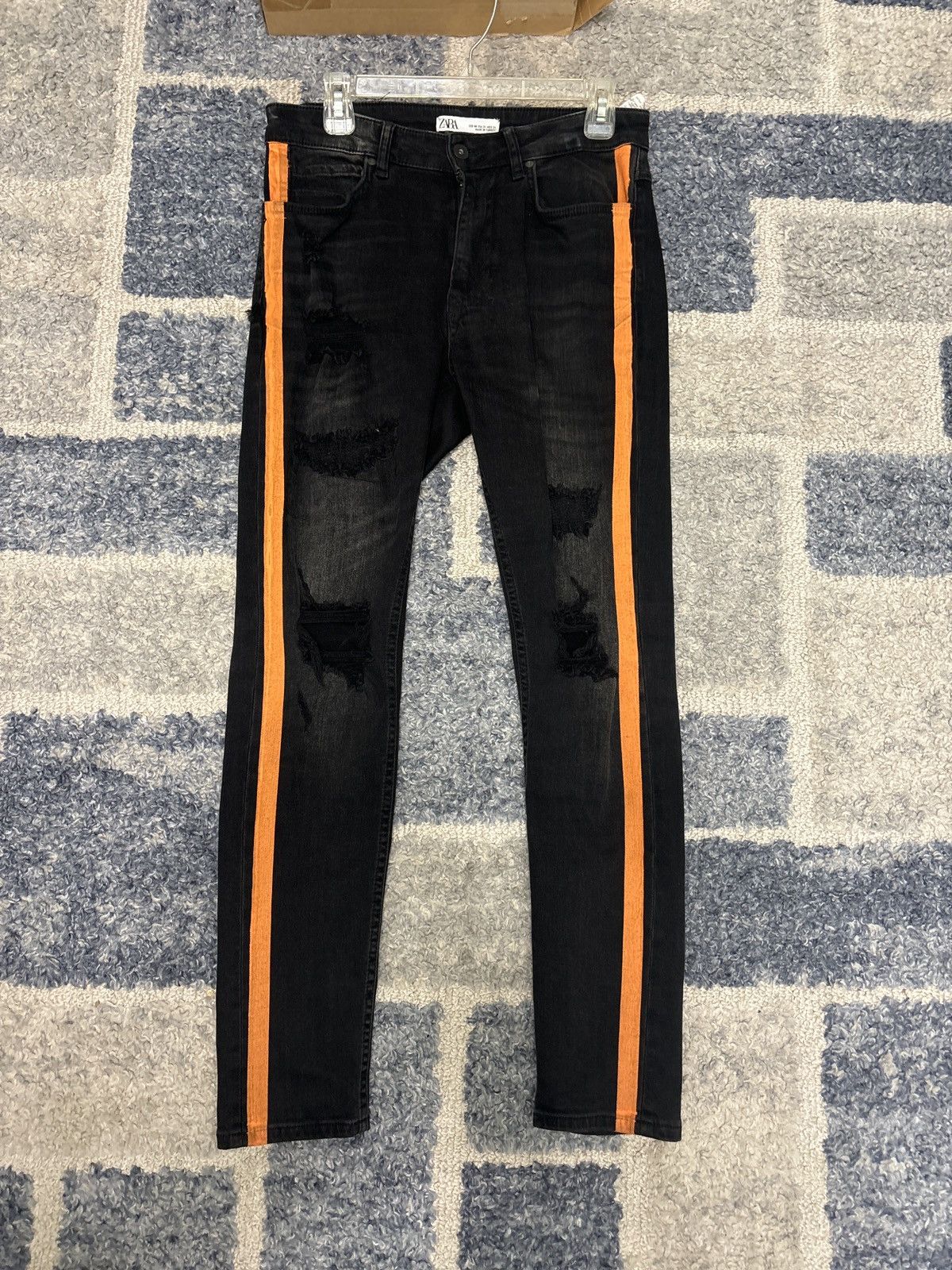 Vintage × Zara Zara Jeans “31” orange stripe Size US 31 - 1 Thumbnail