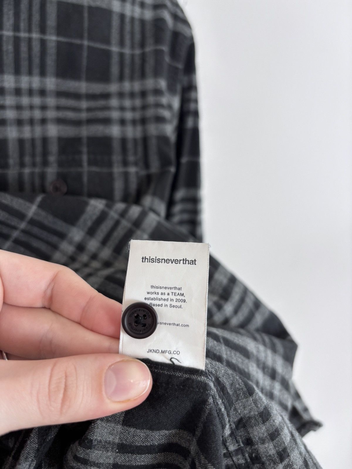 thisisneverthat thisisneverthat Grey/Black Plaid Check Hooded Flannel Shirt Size US S / EU 44-46 / 1 - 12 Thumbnail