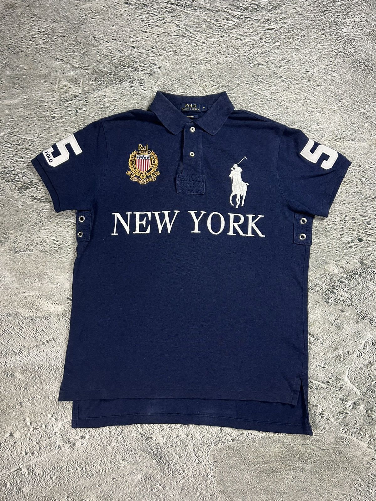 トップス polo ralph lauren new york black s size POLO RALPH LAUREN VINTAGE NEW YORK BIG LOGO T-SHIRT SIZE XXL