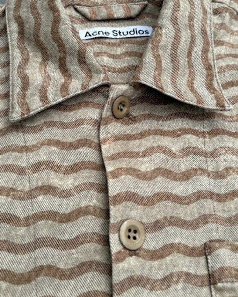 Acne Studios SS2022 Acne Studios Wave Print Denim Work Jacket Size US L / EU 52-54 / 3 - 15 Thumbnail