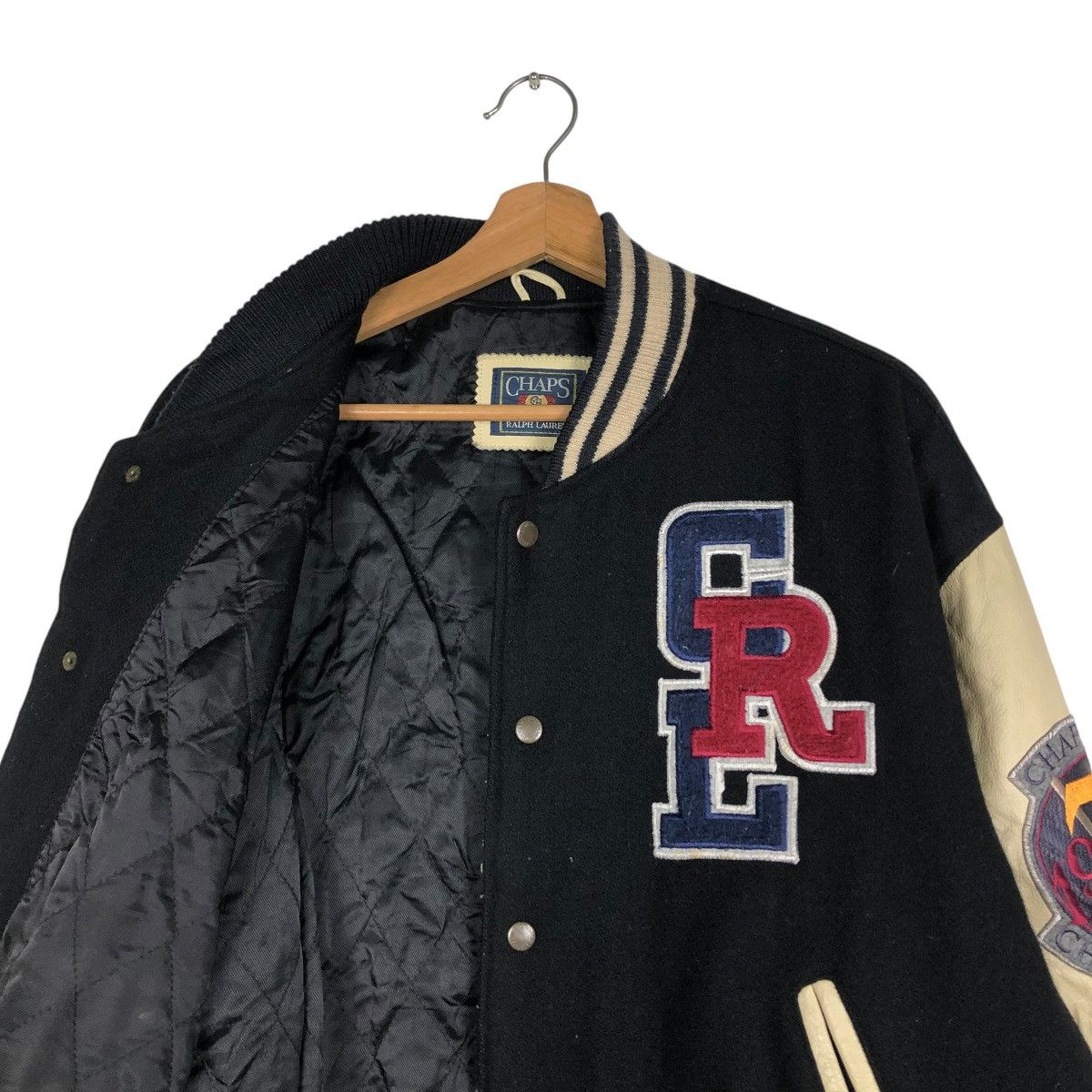 Chaps Ralph Lauren 🔥VINTAGE JUMPER VARSITY LEATHER JACKET CHAPS RALPH LAUREN Size US L / EU 52-54 / 3 - 14 Thumbnail