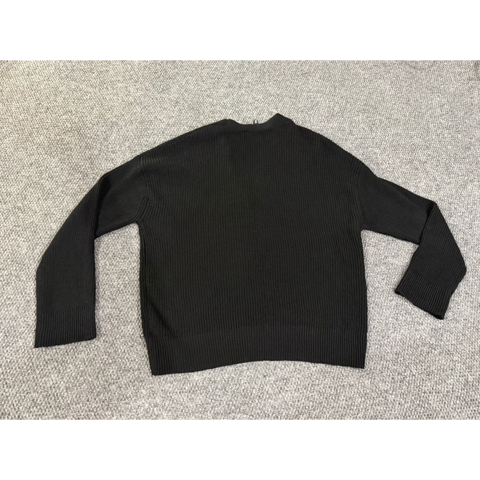 Hudson Hudson Womens Large Black Button Front Knit Sweater Long Sleeve Waffle Cozy Pullover All Seasons Casual Vintage No Size L / US 10 / IT 46 - 5 Thumbnail