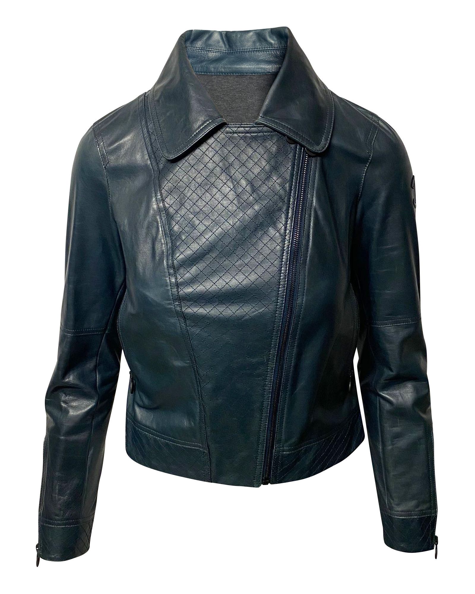 Chanel Chanel Motor Jacket in Green Leather Size XS / US 0-2 / IT 36-38 - 1 Thumbnail