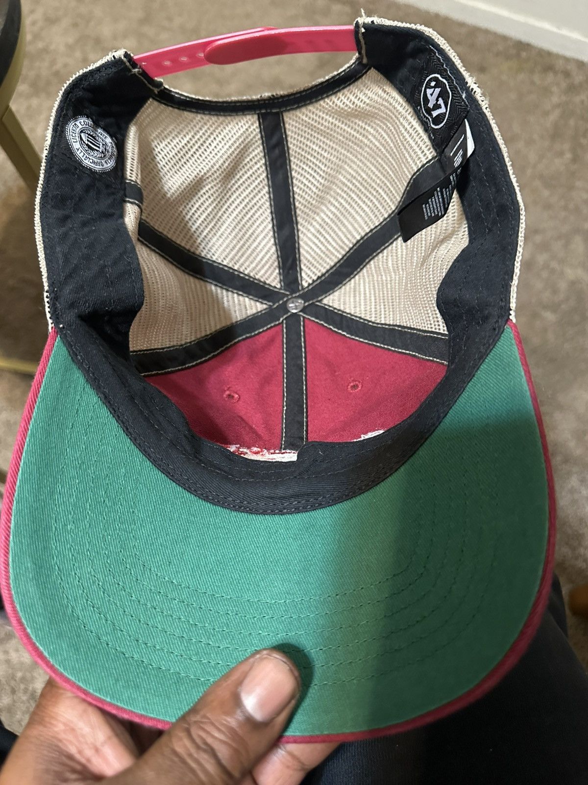 NCAA Vintage NCAA Arkansas University “triple maroon” hat 90s Size ONE SIZE - 7 Thumbnail