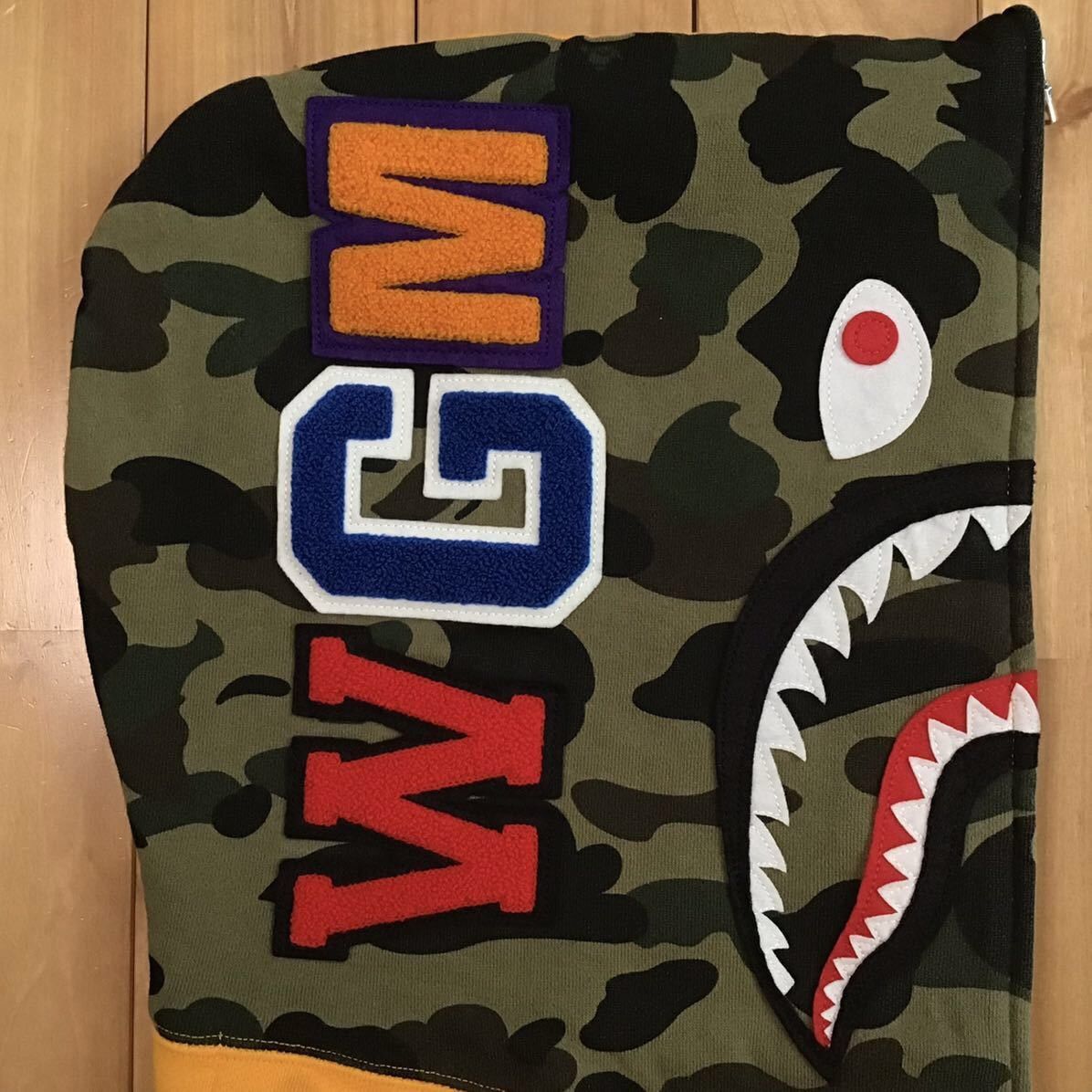 Bape BAPE Shark full zip hoodie 1st camo green x orange APE Size US L / EU 52-54 / 3 - 4 Thumbnail