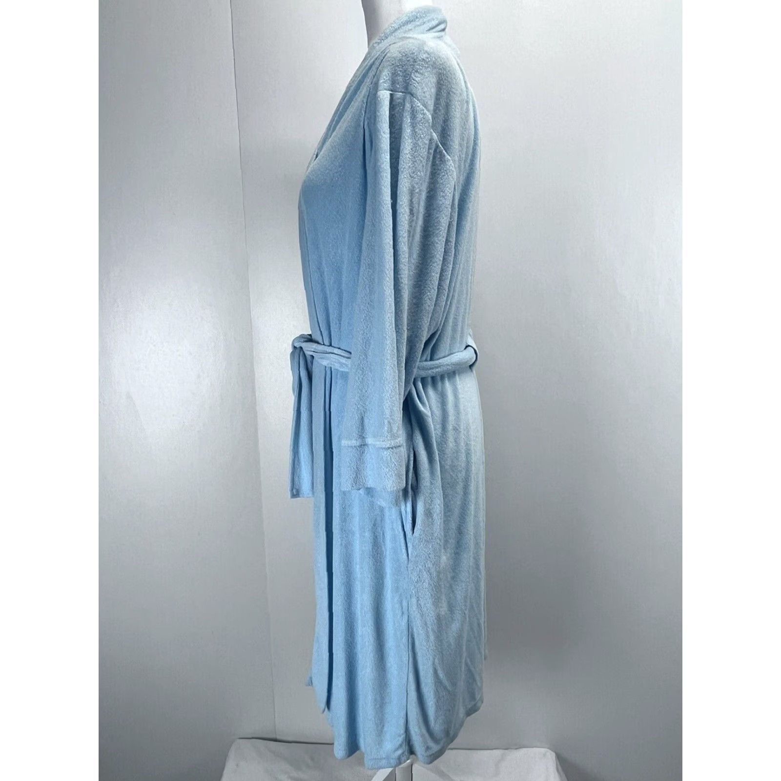 Vintage Natori Terry Robe Sz XL 14 16 Blue Belted Womens GUC Size ONE SIZE - 2 Thumbnail