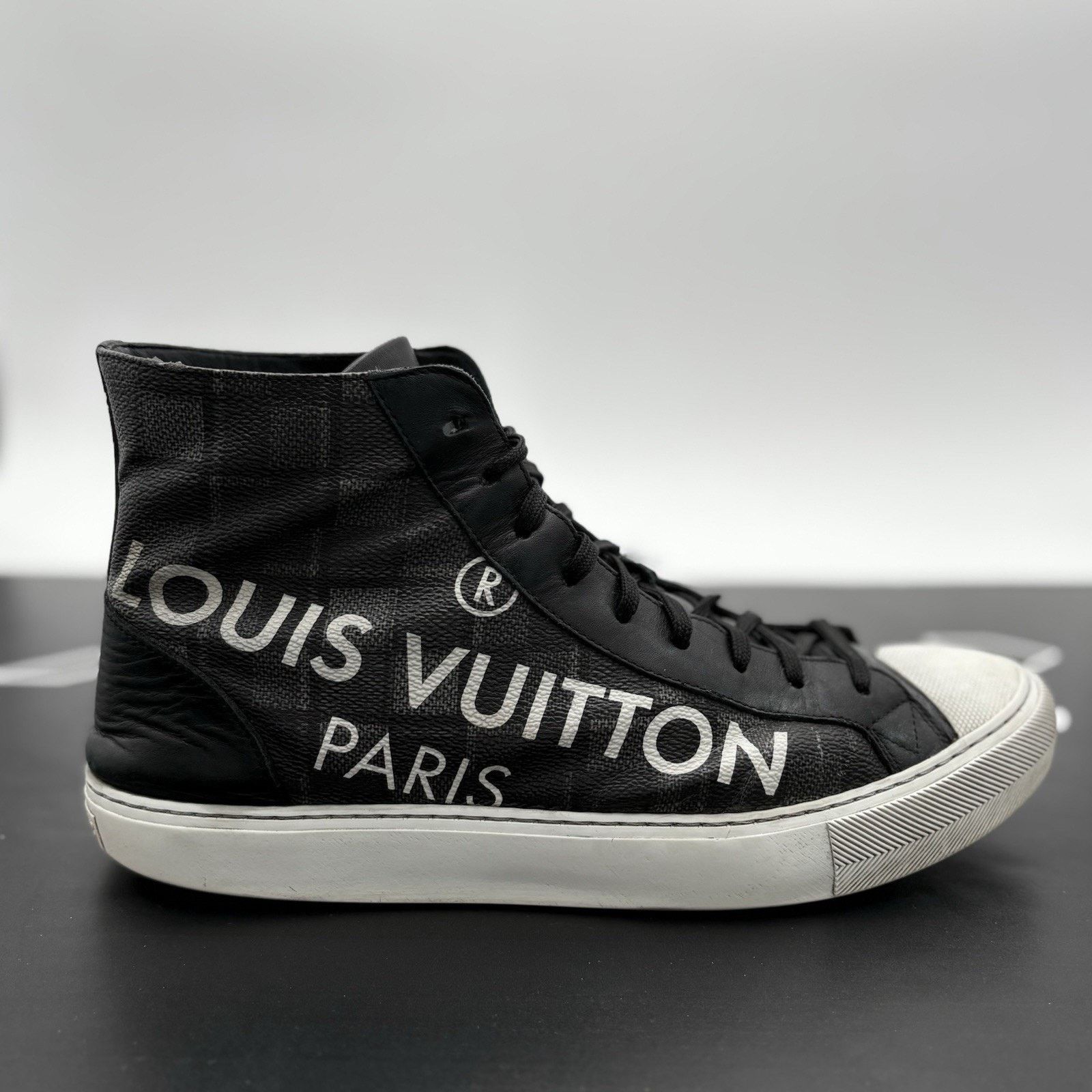 Louis Vuitton Louis Vuitton Tattoo Line High Top Damier Graphite ' Black ' Size US 8 / EU 41 - 2 Thumbnail