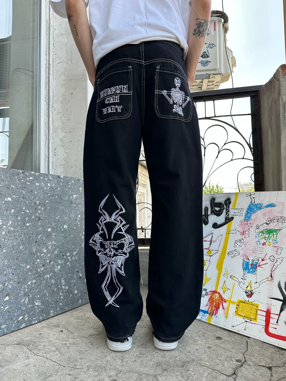 Other Skull Tribal Jeans baggy jnco style vintage skate fit Size US 32 / EU 48 - 17 Thumbnail