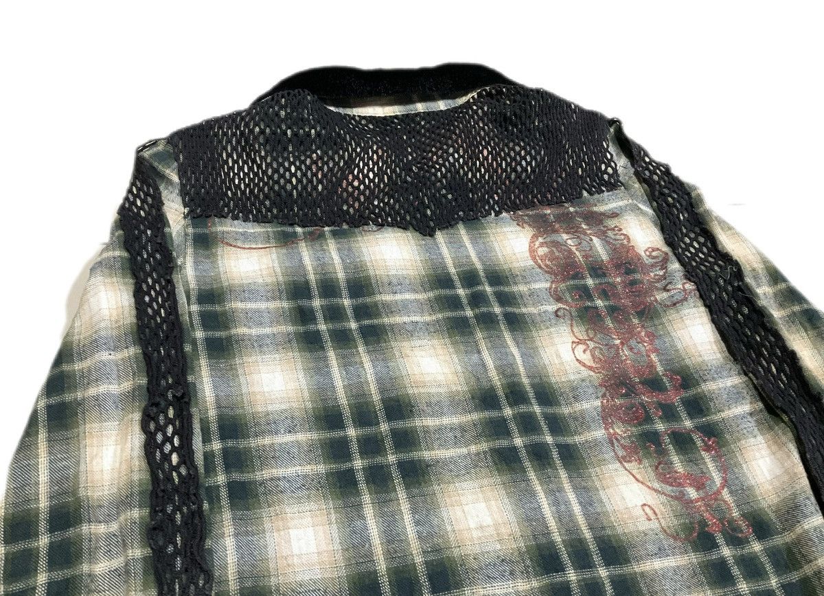 Hysteric Glamour × If Six Was Nine × Japanese Brand 🔥Sick Y2K Xfrm Flannel Mesh Shirt Tribal Glitter Size US S / EU 44-46 / 1 - 7 Thumbnail