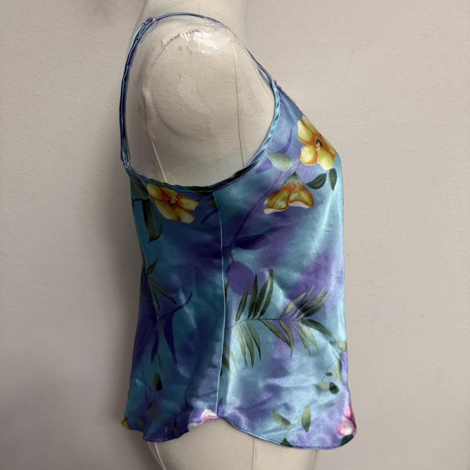 Designer Y2k fairy whimsy Blue floral silk cami top Size M / US 6-8 / IT 42-44 - 3 Thumbnail