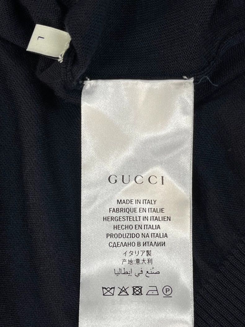 Gucci Gucci Dark blue full-print bee V-neck long-sleeved sweater Size US L / EU 52-54 / 3 - 5 Thumbnail