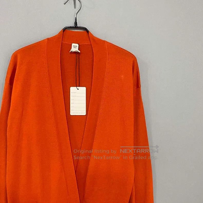 Hermes Hermes Orange Red Cashmere Cardigan Size XXS / US 00 / IT 34 - 2 Thumbnail