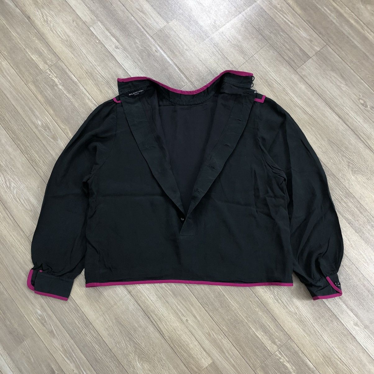 Balenciaga × Vintage Vintage Balenciaga Paris Kimono Style Back Button Up Luxury Size M / US 6-8 / IT 42-44 - 16 Thumbnail