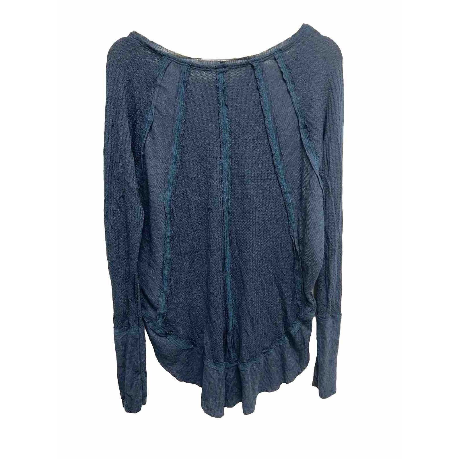 Free People Free People catalin blue waffle knit long Small A001434 Size S / US 4 / IT 40 - 3 Thumbnail