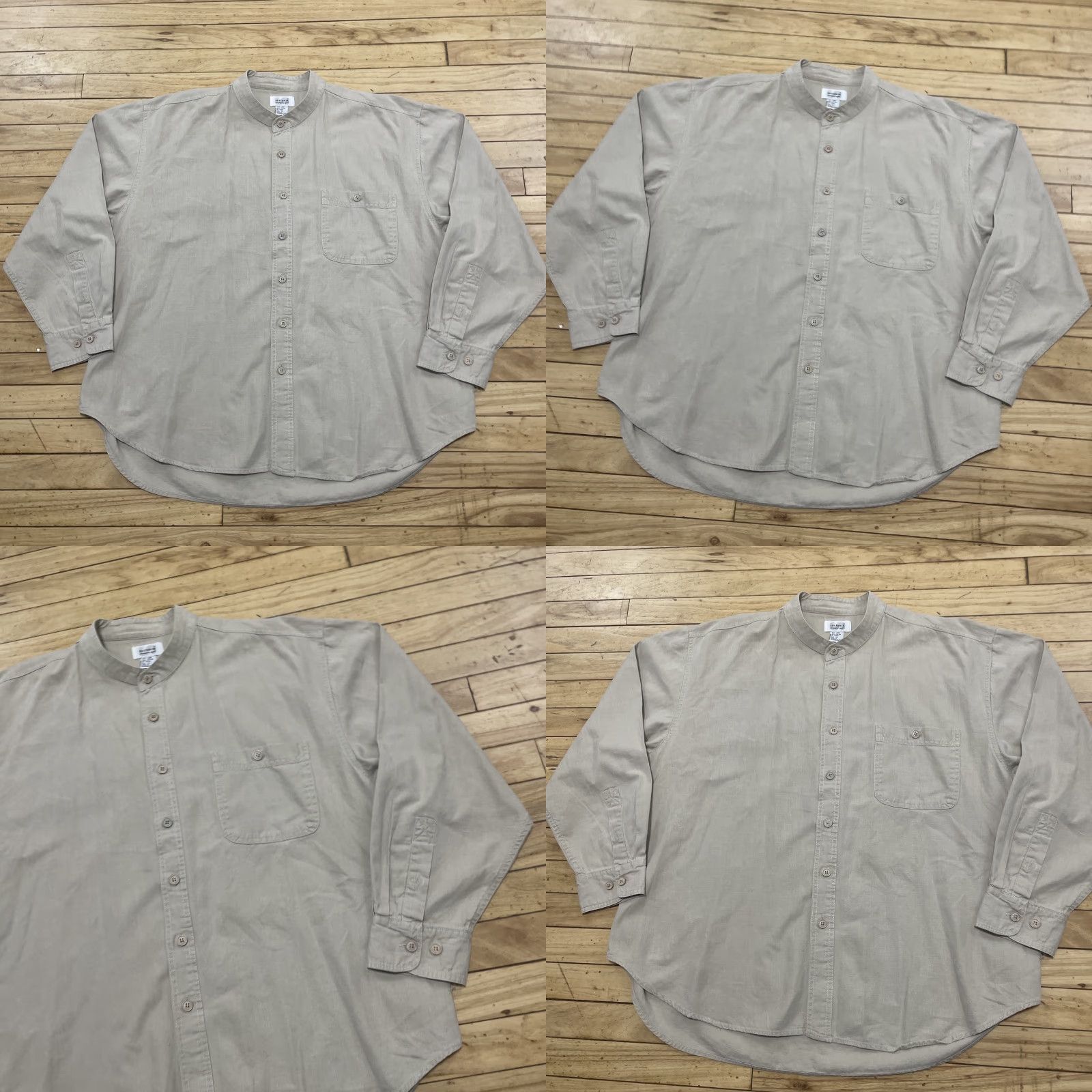 Vintage VINTAGE Sostanza Linen Shirt Men XL Beige No Collar Long Sleeve 90s Size US XL / EU 56 / 4 - 10 Thumbnail