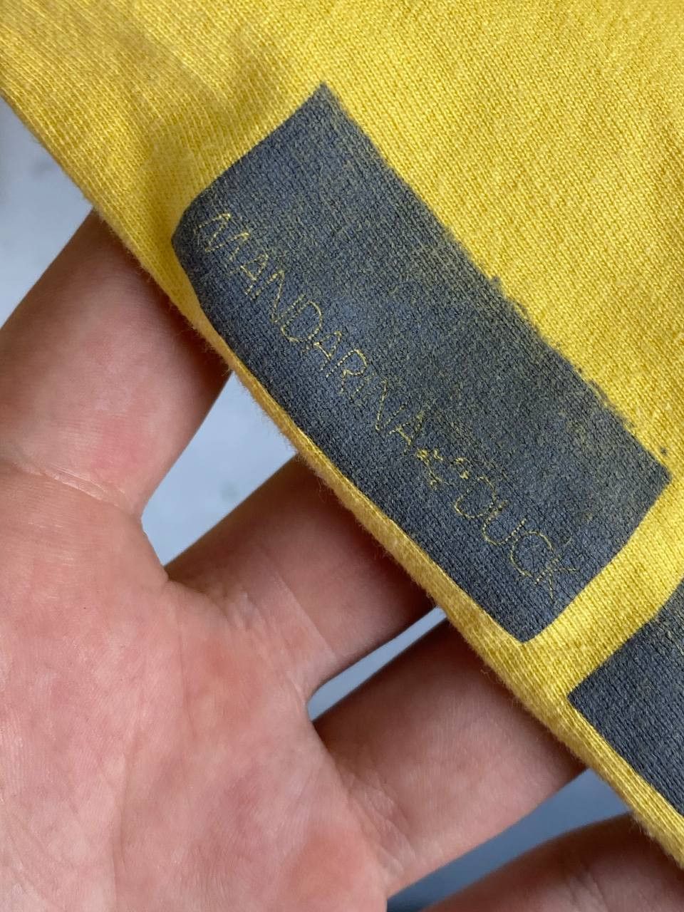 Mandarina Duck 2000's Mandarina Duck Yellow Avant Garde LS T Shirt Size US XL / EU 56 / 4 - 6 Thumbnail