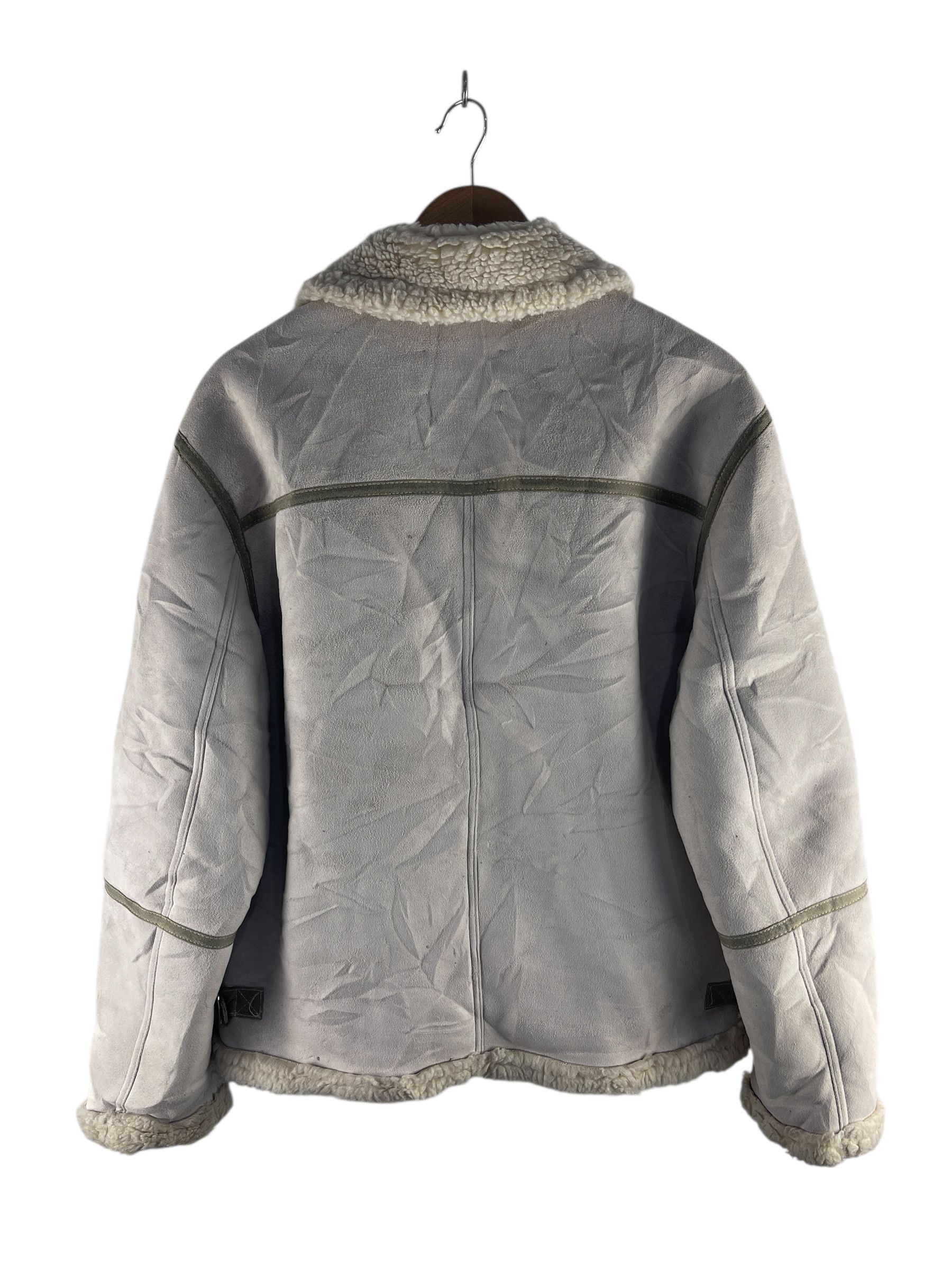 Vivastudio Vivastudio Sherpa Lined Aviator Flight Jacket Grey Shearling Size US L / EU 52-54 / 3 - 2 Thumbnail
