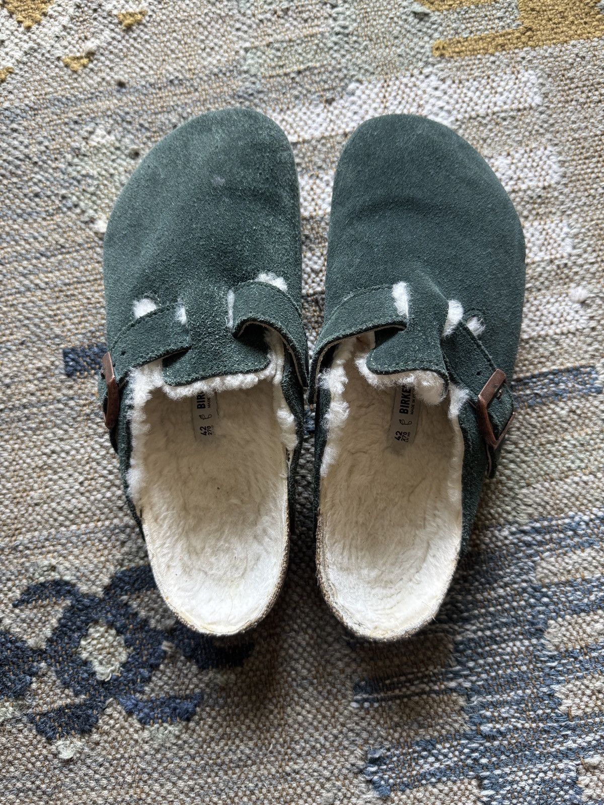 Birkenstock × Kith Kith x Birkenstock Boston Shearling Green Size US 9 / EU 42 - 3 Thumbnail