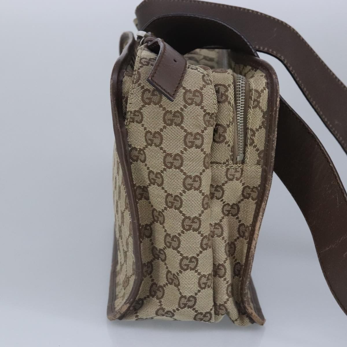 Gucci GUCCI GG Canvas Shoulder Bag Beige Silver Size ONE SIZE - 4 Thumbnail