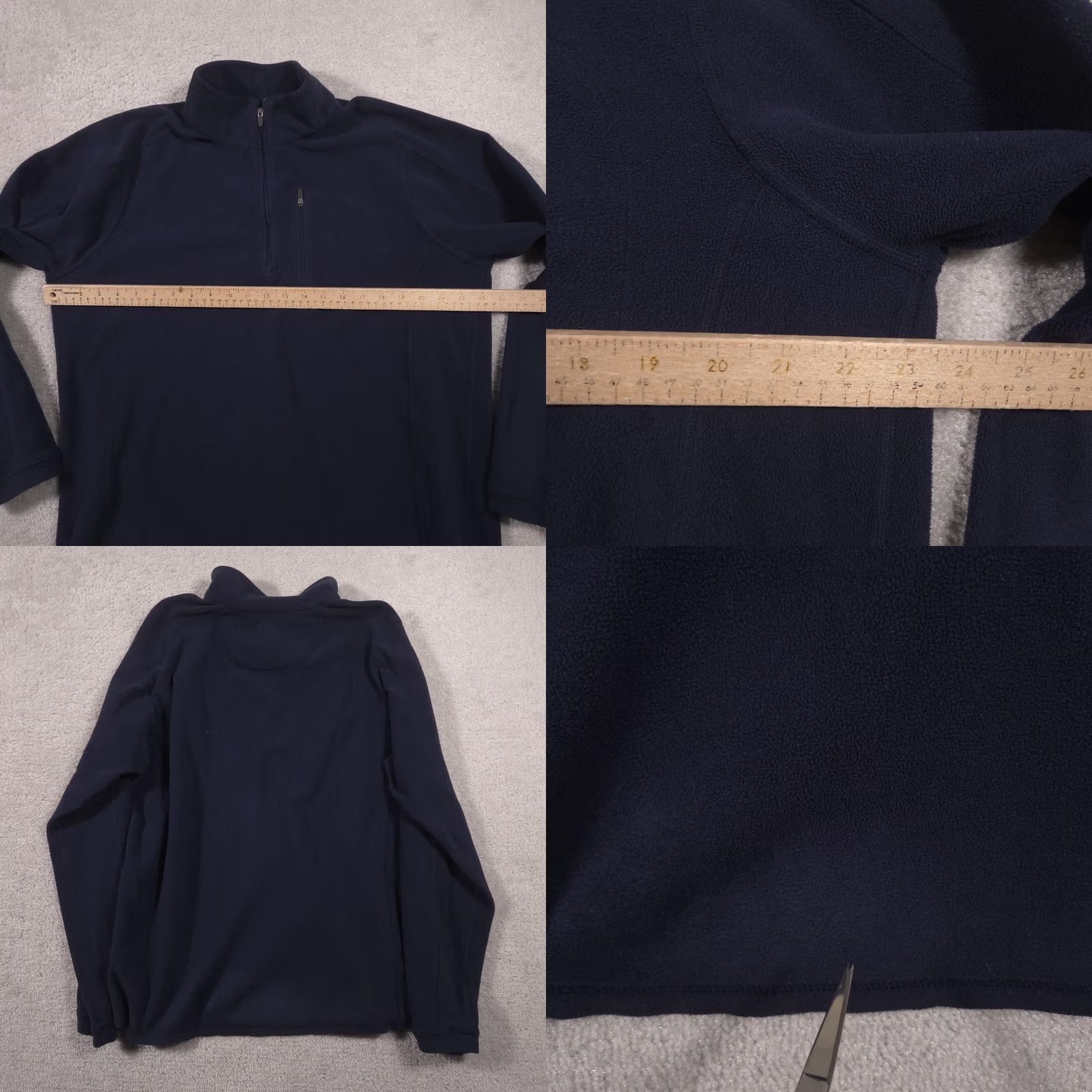 Vintage L.L. Bean Sweater Mens L Navy Blue Fleece Quarter Zip Mock Neck Pullover Size US L / EU 52-54 / 3 - 8 Thumbnail
