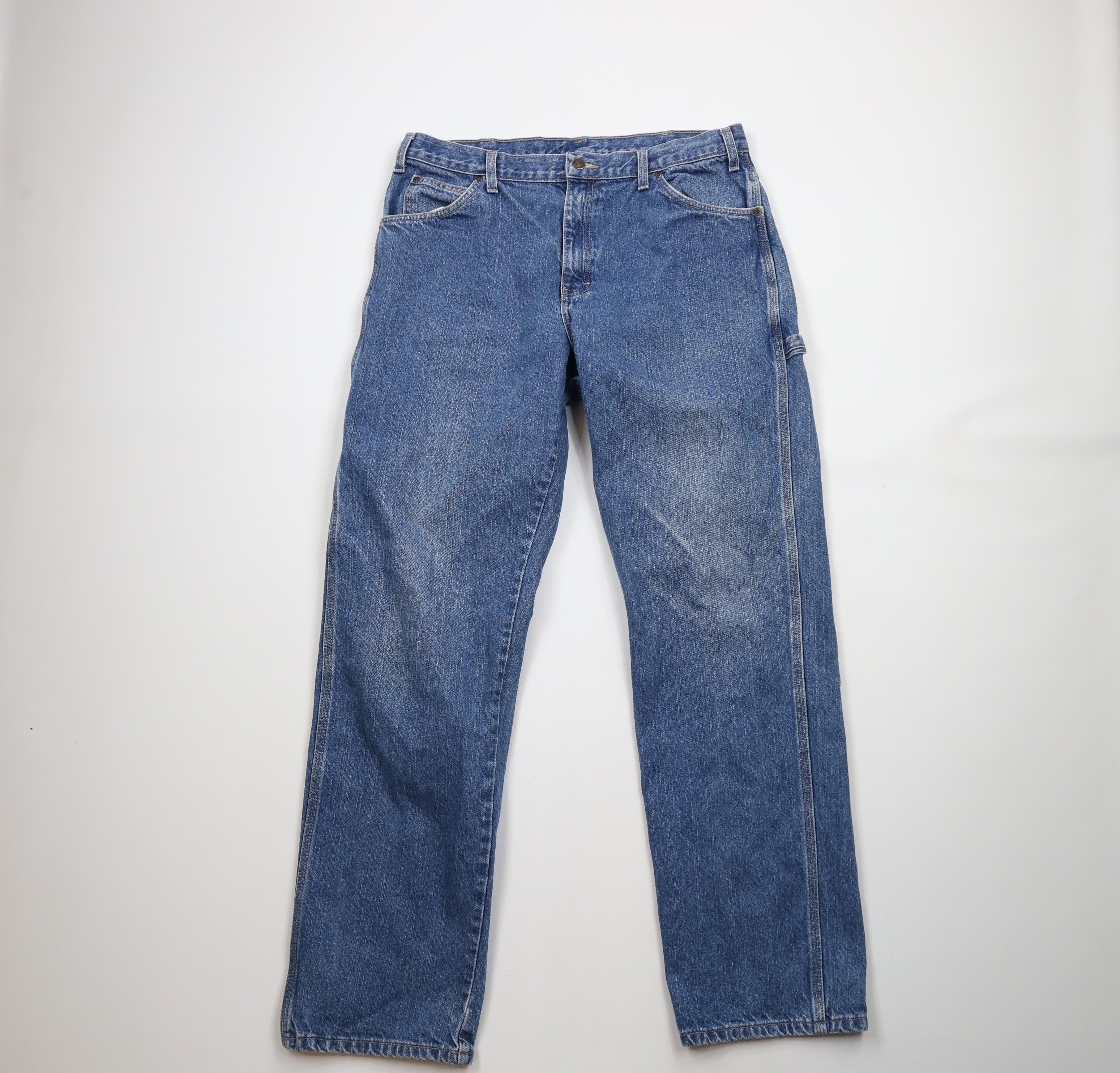 Dickies × Vintage Vintage Dickies Spell Out Wide Leg Dungaree Denim Jeans Size US 36 / EU 52 - 1 Thumbnail