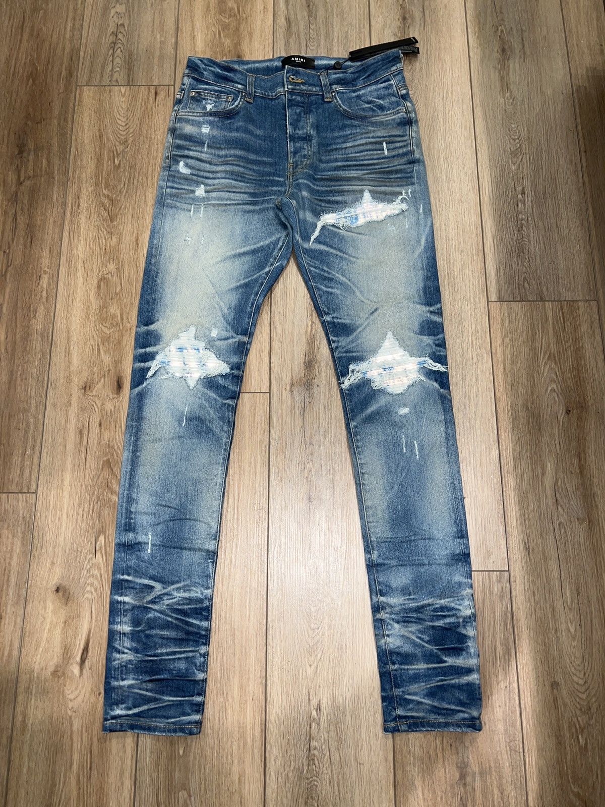 Amiri o1h1sh11223 Ma Paisley Jcqrd Straight Jean in Blue | Grailed