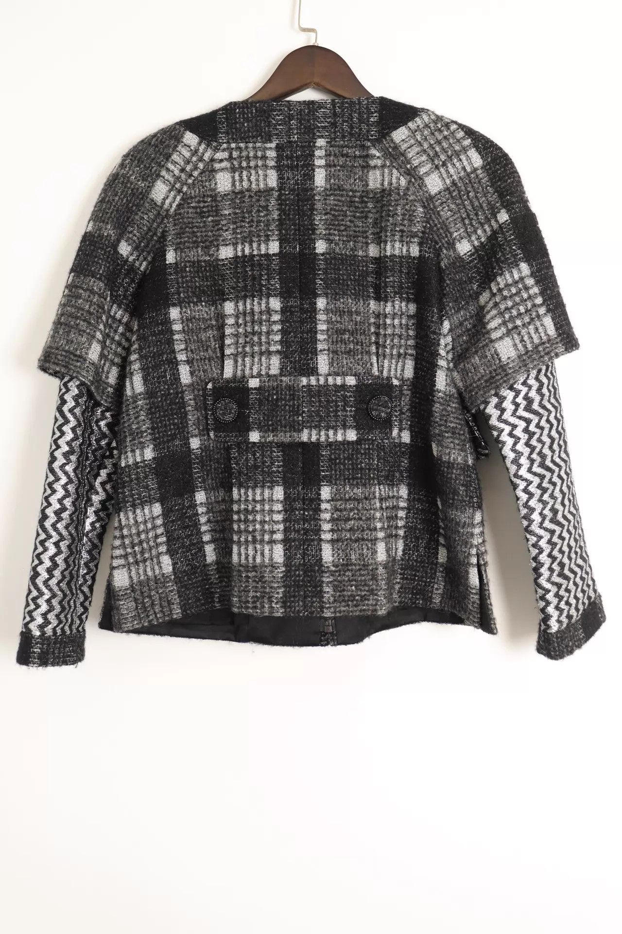 Chanel Chanel 16K Black White Glencheck Layered Jacket Size 38 Size S / US 4 / IT 40 - 2 Thumbnail