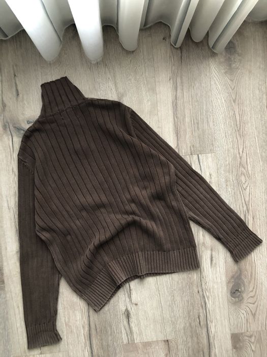 Diesel Diesel Style Button Neck Fade Brown Knit Sweater Vintage