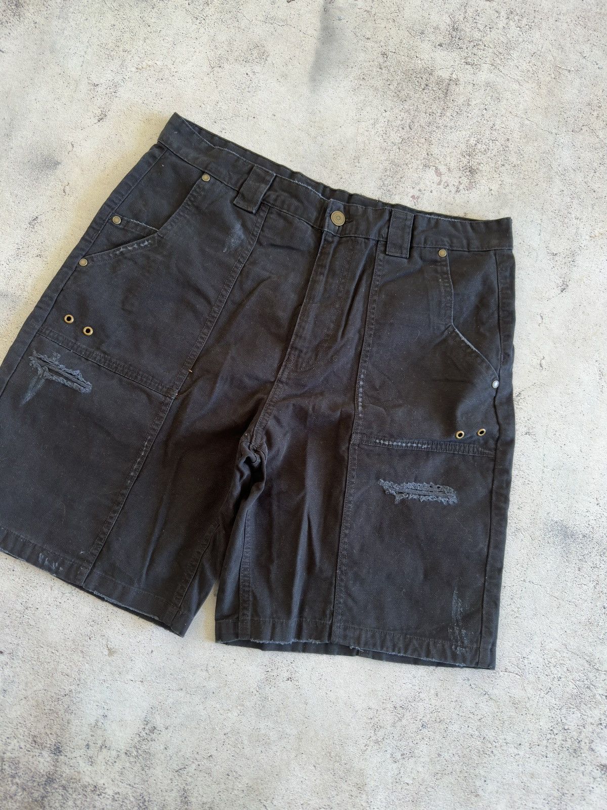 Zara Zara Black Cotton Cargo Shorts Size 31 Size US 31 - 2 Thumbnail