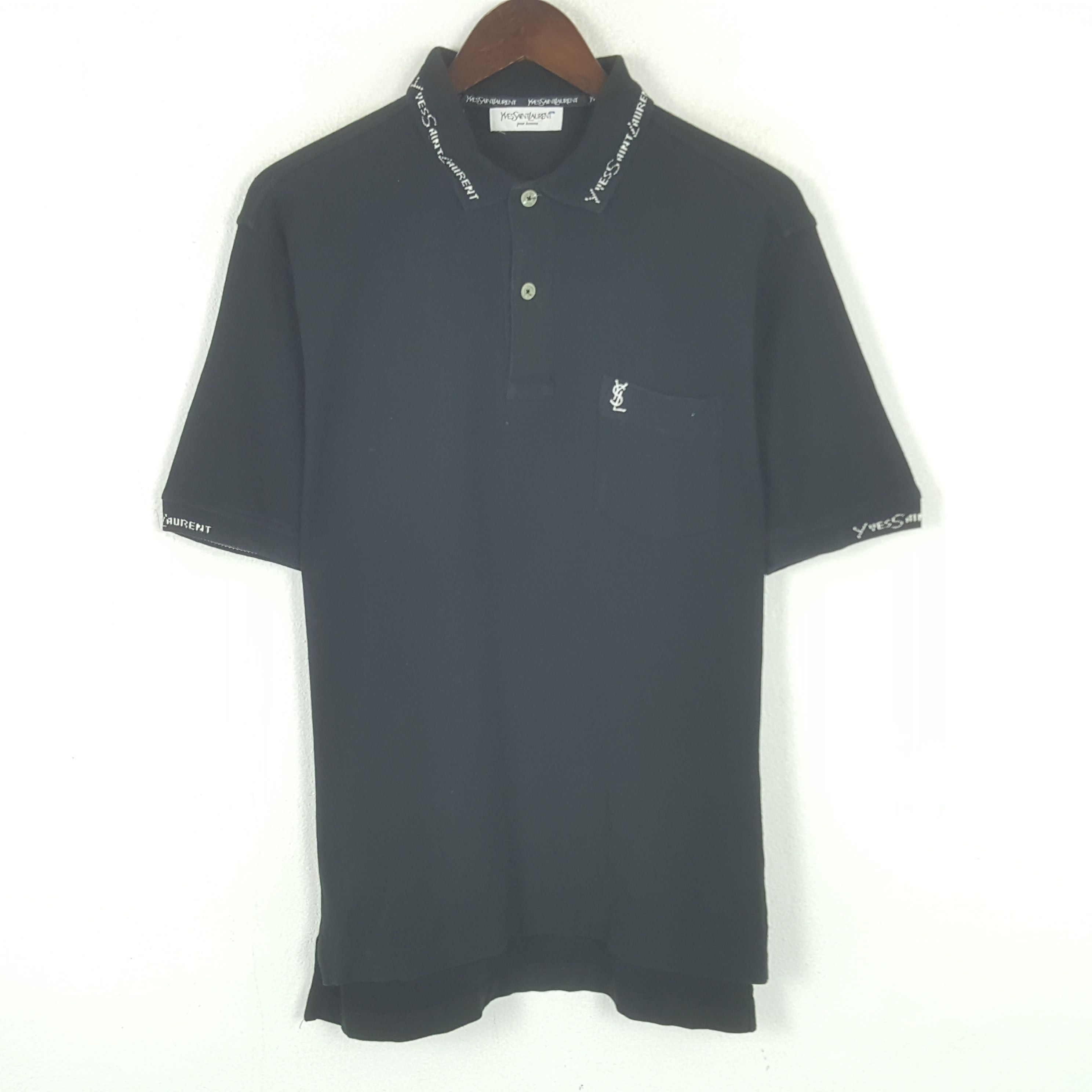 Vintage × Yves Saint Laurent Vintage Yves Saint Laurent Single Pocket Polos Shirt Size US M / EU 48-50 / 2 - 1 Thumbnail